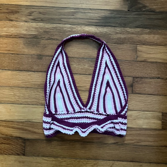 Striped Halter Knit Top - Picture 3 of 5